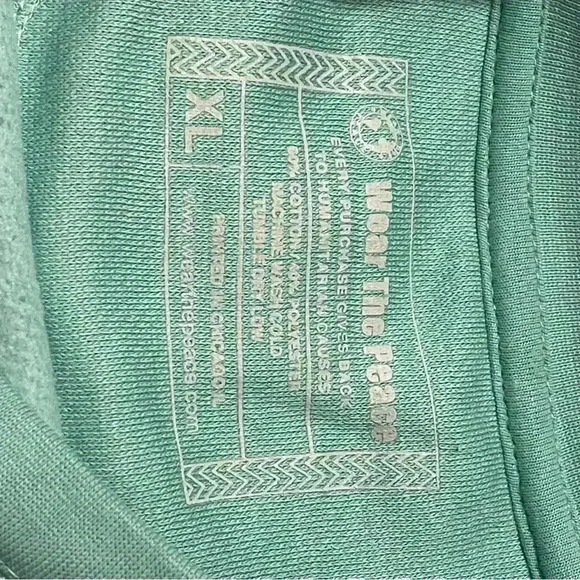 Wear The Peace HUMAN Long Sleeve Sweatshirt Green Size XL EUC - Picture 7 of 8